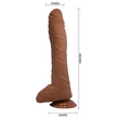 Tapadótalpas erezett pénisz Beautiful alex 11 dildo brown 28 cm