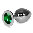 Fém análdugó zöld kővel Rosebud Classic Metal Plug L Green
