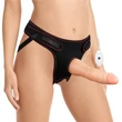 Felcsatolható vibrációs világos dildó hámmal 19 cm - Vibrating easy strapon set 7.5