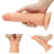 Felcsatolható vibrációs világos dildó hámmal 19 cm - Vibrating easy strapon set 7.5