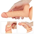 Felcsatolható herés világos dildó hámmal 18 cm - Vibrating Easy Strapon Set 7.0