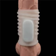 Spirál mintás péniszmandzsetta vibrációval - Vibrating Spiral Knights Ring (White) I