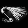 Korbács műbőr ezüst és fekete Struggle my flogger