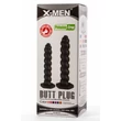 Anális dildó csavart fekete butt plug silicone m X-men 9.45
