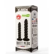Anális csavart dildó silicone butt plug black s X-men 7.87