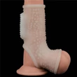Vibrációs rücskös pénisz- és heremandzsetta Vibrating Drip Knights Ring with Scrotum Sleeve (White)