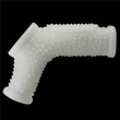 Vibrációs rücskös pénisz- és heremandzsetta Vibrating Drip Knights Ring with Scrotum Sleeve (White)