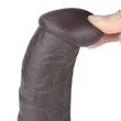 Valósághű forgó fejű dildó 10'' dual layered silicone rotator brown 25 cm