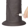 Valósághű forgó fejű dildó 10'' dual layered silicone rotator brown 25 cm