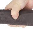 Valósághű forgó fejű dildó 10'' dual layered silicone rotator brown 25 cm