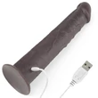 Valósághű forgó fejű dildó 10'' dual layered silicone rotator brown 25 cm