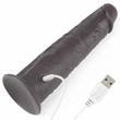 Forgó fejű dildó rotátor 8'' dual layered silicone rotator brown 20 cm
