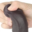 Forgó fejű dildó rotátor 8'' dual layered silicone rotator brown 20 cm