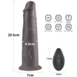 Forgó fejű dildó rotátor 8'' dual layered silicone rotator brown 20 cm