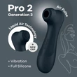 Léghullámos csiklóizgató fekete Satisfyer Pro 2 generation 3 with liquid air