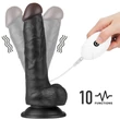 Felköthető vibrátor állítható hámmal Easy strapon set 7.5" fekete 19 cm