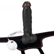 Felköthető vibrátor állítható hámmal Easy strapon set 7.5" fekete 19 cm