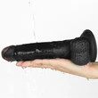 Felcsatolható herés fekete dildó hámmal 21,5 cm - Easy Strapon Set 8.5''