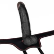 Felcsatolható herés fekete dildó hámmal 21,5 cm - Easy Strapon Set 8.5''