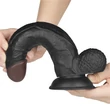 Felcsatolható herés fekete dildó hámmal 21,5 cm - Easy Strapon Set 8.5''