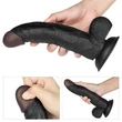 Felcsatolható herés fekete dildó hámmal 21,5 cm - Easy Strapon Set 8.5''