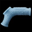 Rücskös pénisz és hereköpeny Vibrating drip knights ring with scrotum sleeve blue