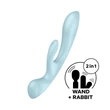 Nyúl vibrátor Triple oh light blue 24 cm