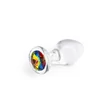 Fenékdugó M méretben szivárvány kővel Crystal desires rainbow gem - medium