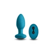 Forgómotorral és vezeték nélküli távirányítóval fenékdugó, Inya Alpine teal butt plug