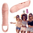 Péniszhosszabbító rezgéssel testszínű, Pretty love penis sleeve cecilia