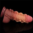 Tapadótalpas kétrétegű nagy dildó 24 cm-es dual layered platinum silicone cock kötéllel