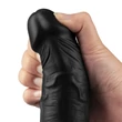 Realisztikus tölthető vízálló vibrátor 24 cm - 9.5" Real Softee Rechargeable Vibrating Dildo (fekete)