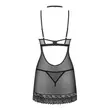 Áttetsző fekete hálóing szett Donarella chemise, thong & choker XS/S