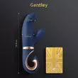 Luxus nyúl vibrátor sötétkék Gentley 20 cm