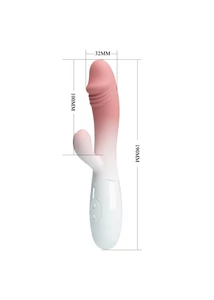 Csiklókaros vibrátor Pretty Love Snappy fehér és rózsaszínben