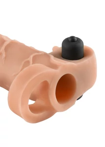 Pénisz hosszabbító vibrátoros Vibrating real feel 2" extension  light