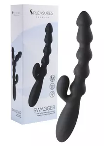 Análvibrátor peremstimulálóval Swagger - black