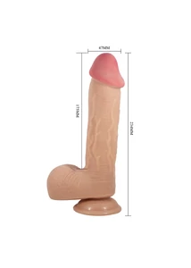 Realisztikus csúszóbőrös herés dildó Pretty Love Emeka flesh 17,5 cm