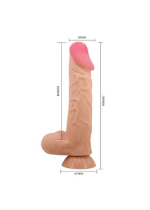 Realisztikus csúszóbőrös herés dildó Pretty Love Orton 24 cm