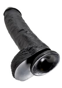 Letapaszható dildó herékkel 10" cock with balls  black