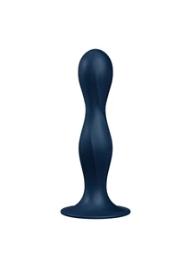 Satisfyer Double ball-r tapadótalpas súlyozott dildó kék