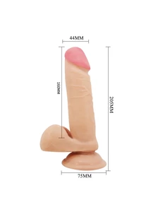 Realisztikus csúszóbőrös herés dildó Pretty Love Creel flesh 16 cm