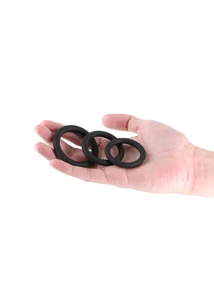 Vékony, szilikon péniszgyűrű készlet 3 db-os - Renegade Slim Rings Black