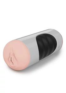 Maszturbátor vibrációs vagina Mega grip vibrating stroker pussy  white/black/light