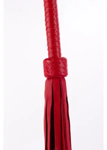 Bőr korbács Softy handle calf leather tails piros