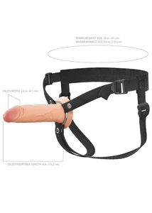 Üreges szilikon dildó hámmal 15,24 cm - 6" silicone hollow strap-on dual density