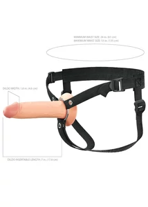 Üreges szilikon dildó hámmal 17,78 cm - 7" silicone hollow strap-on dual density