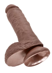 Barna heés dildó 20 cm - 8" cock with balls brown