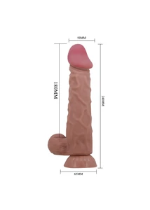Realisztikus csúszóbőrös herés dildó Pretty Love Mendel brown 24 cm