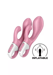 Felfújható nyúl vibrátor g-pont és csikló izgatásra Air pump bunny 2 light red